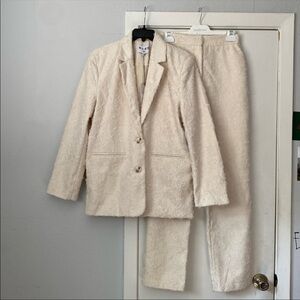 NA-KD Ivory Fringed Suit